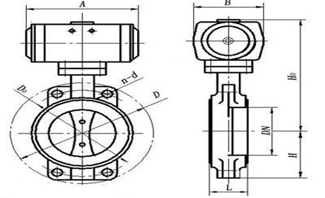 氣動高(gāo)真空蝶閥結構(gòu)圖